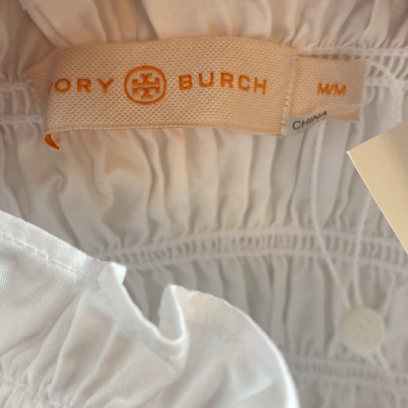 Tory Burch White Smocked Short Dress - Picture 6 of 9